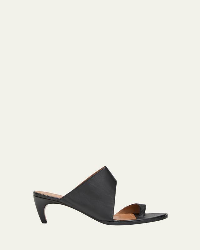 Trivento Leather Toe-Ring Mule Sandals